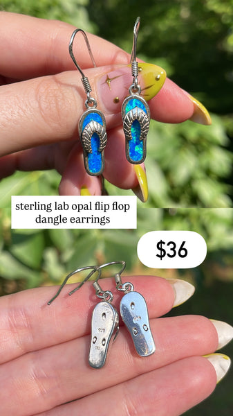 RESERVED PRIVATE LISTING -- sterling silver flip flop dangle earrings A8