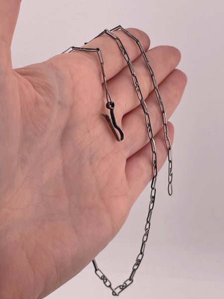 sterling silver 22.5" rustic handmade chain necklace