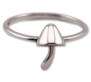 sterling silver mushroom toadstool ring