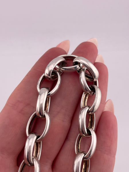 sterling silver 8 1/2" toggle clasp chain link bracelet