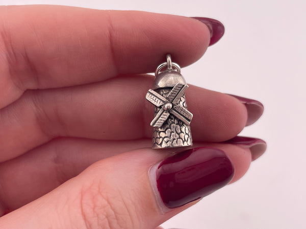 sterling silver windmill pendant