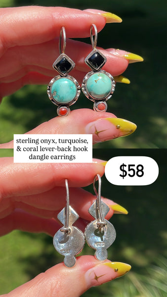 RESERVED PRIVATE LISTING -- sterling silver multi-stone earrings & peridot onyx pendant C18