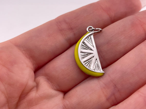 sterling silver lemon slice pendant