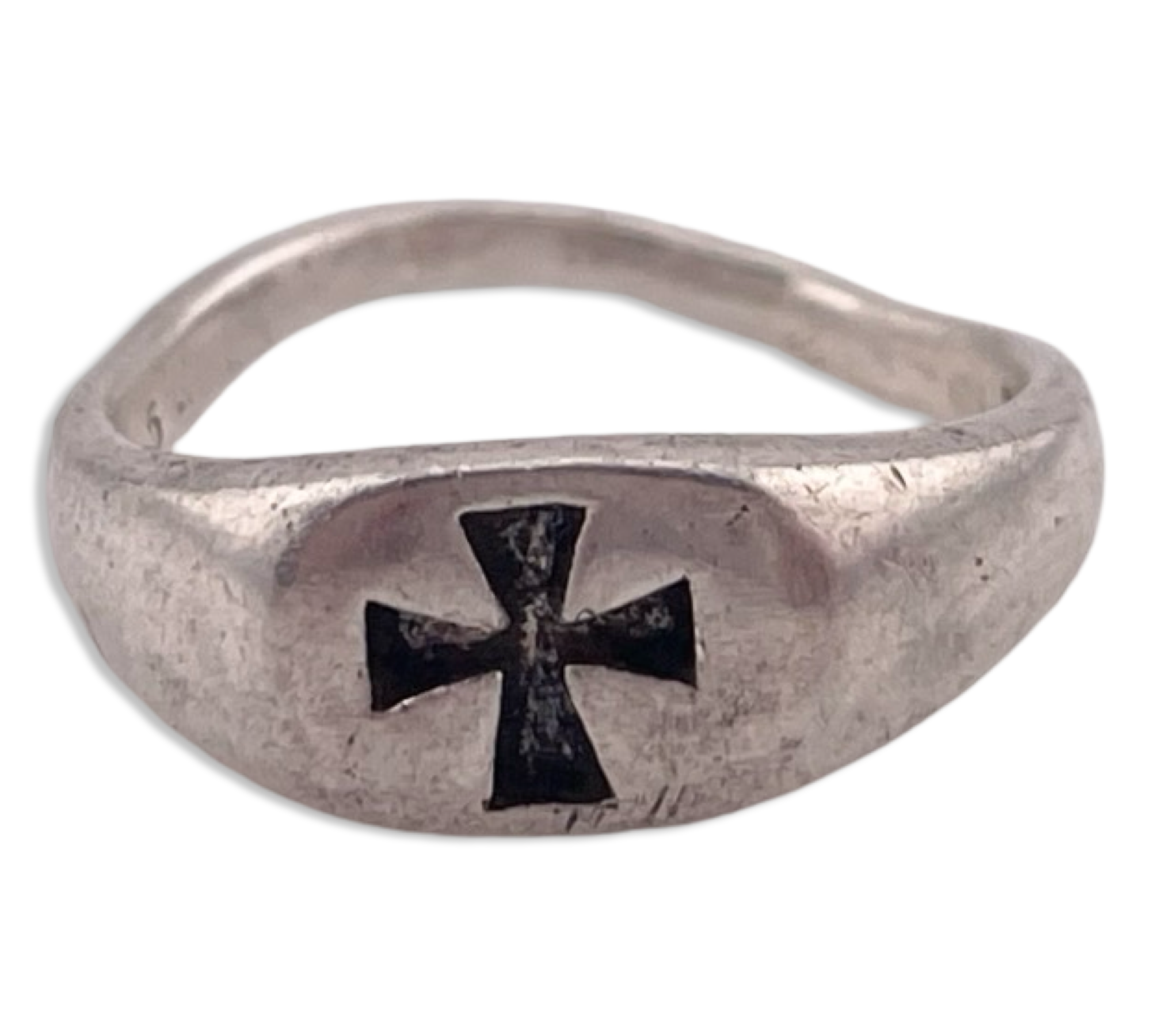 size 6.5 sterling silver cross ring ***AS IS***