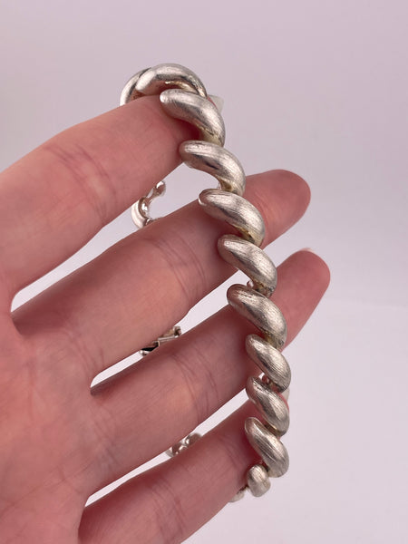 sterling silver 7-3/8" brushed San Marco link bracelet