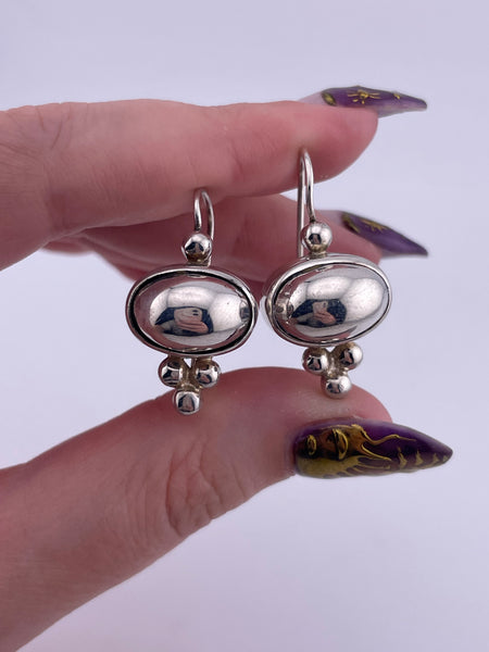 sterling silver Silpada stoneless oval dangle earrings