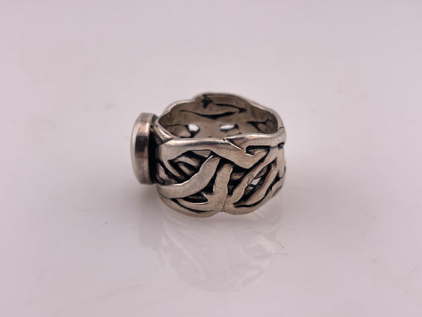 size 10 sterling silver Silpada wide band pearl ring