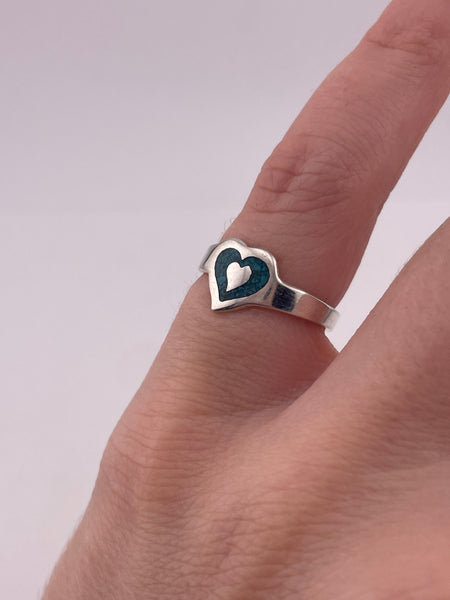 size 4.5 sterling silver heart ring