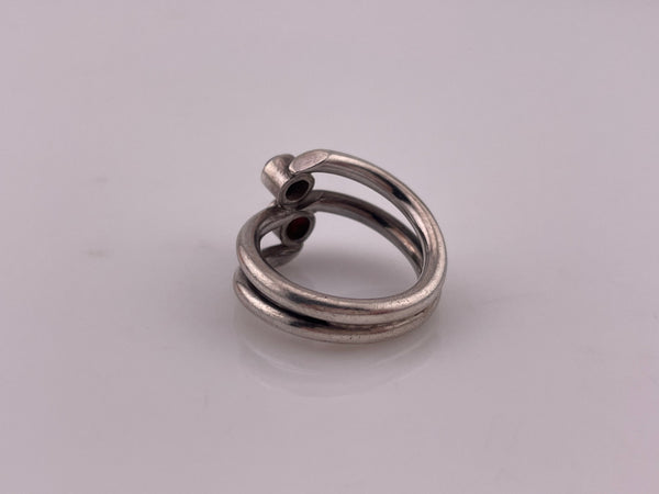 size 6.75 sterling silver garnet lapis ring