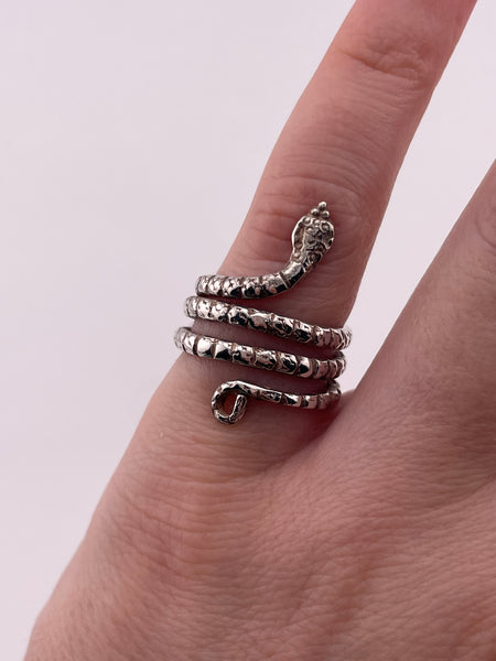 size 6 sterling silver coiled snake ring