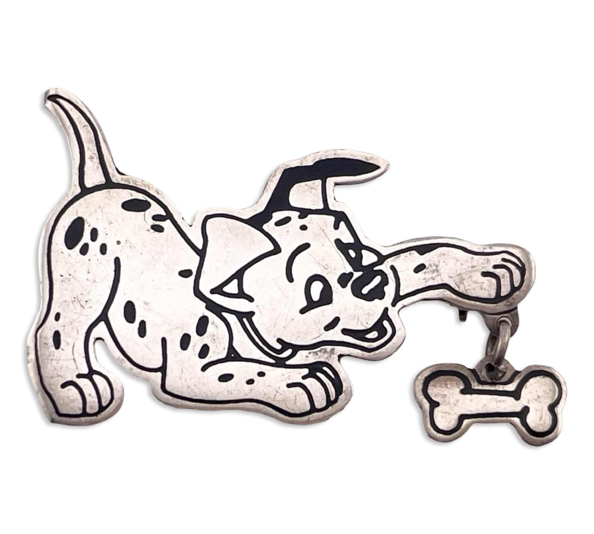 sterling silver Dalmatian dog pin brooch
