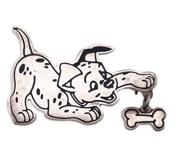 sterling silver Dalmatian dog pin brooch
