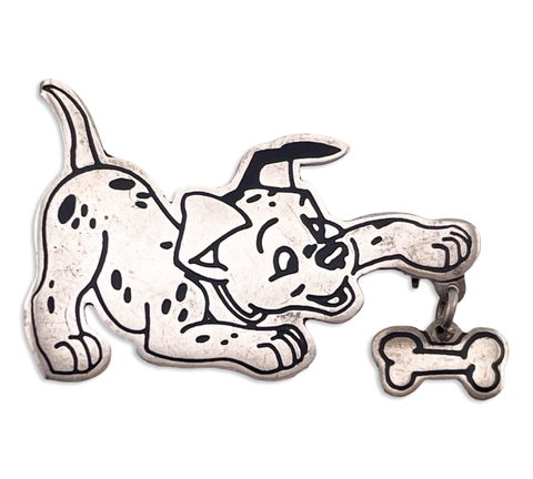 sterling silver Dalmatian dog pin brooch