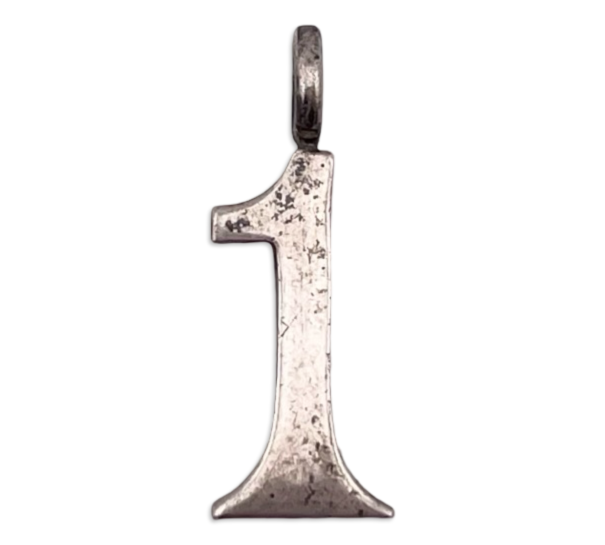 sterling silver '1' pendant