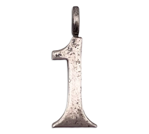 sterling silver '1' pendant