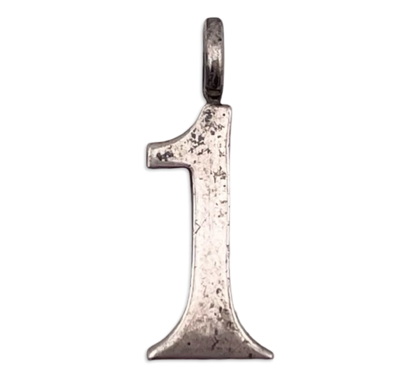 sterling silver '1' pendant