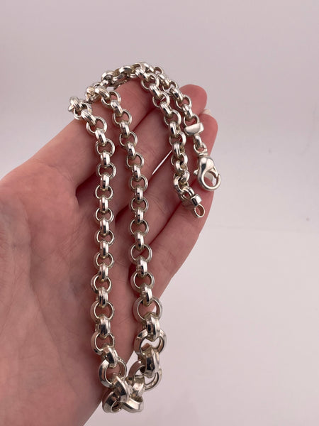 sterling silver Milor 18 1/2" graduated circle link chain necklace