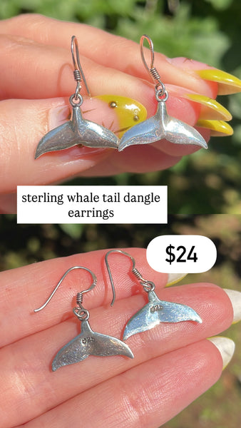 RESERVED PRIVATE LISTING -- sterling silver whale tail earrings B10