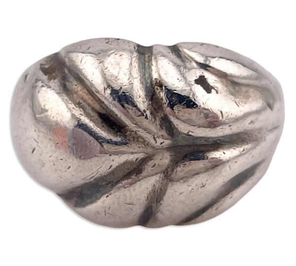 size 4.75 sterling silver chunky heavy stoneless ring