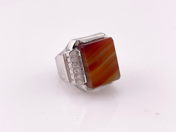 size 8 sterling silver rhodium plated Clark and Coombs ring