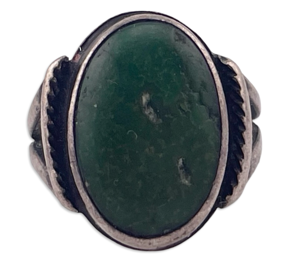 size 5.75 sterling silver green turquoise ring