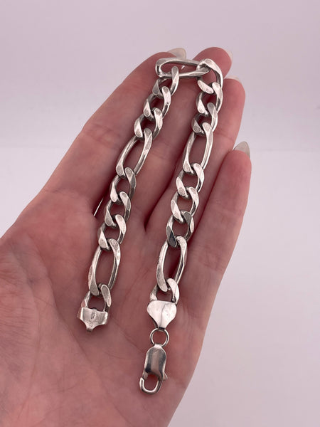 sterling silver 8-3/4" figaro chain link bracelet
