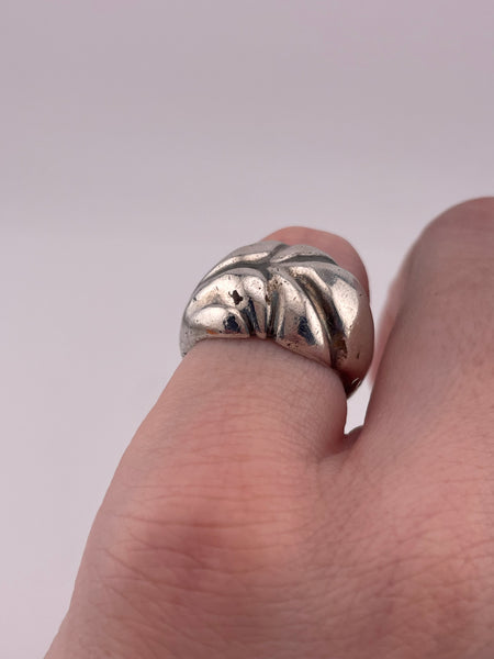 size 4.75 sterling silver chunky heavy stoneless ring