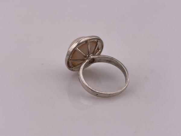 size 5.25 sterling silver faux pearl ring