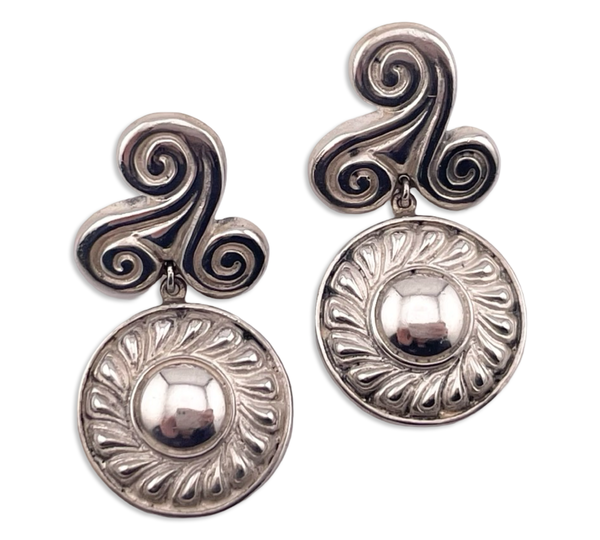 sterling silver stoneless post dangle earrings