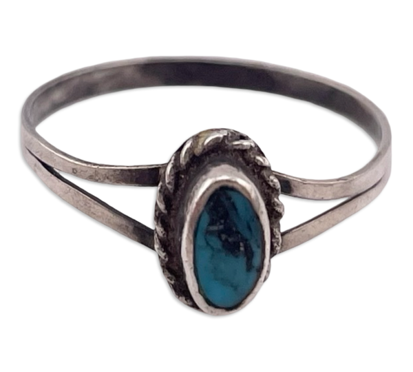 size 6 sterling silver turquoise ring