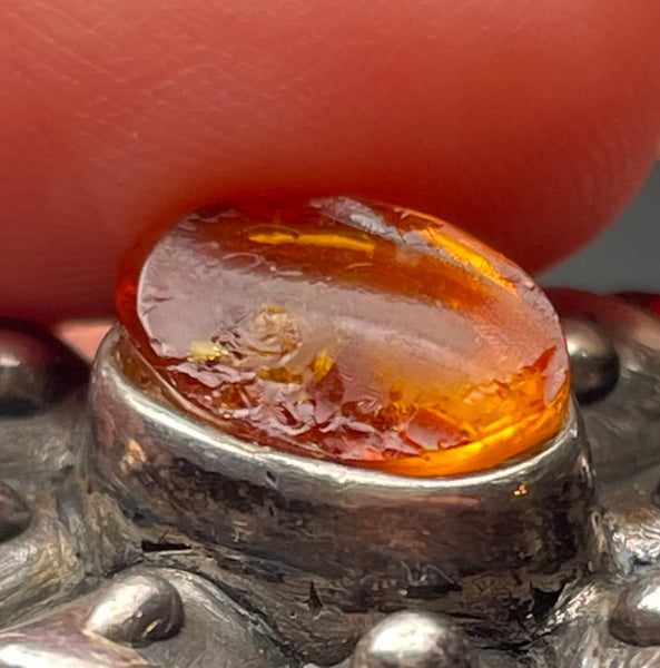 size 7 sterling silver amber cluster ring **AS IS**
