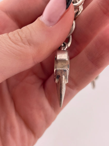 sterling silver Gucci 'Charlotte' chunky heart charm link bracelet