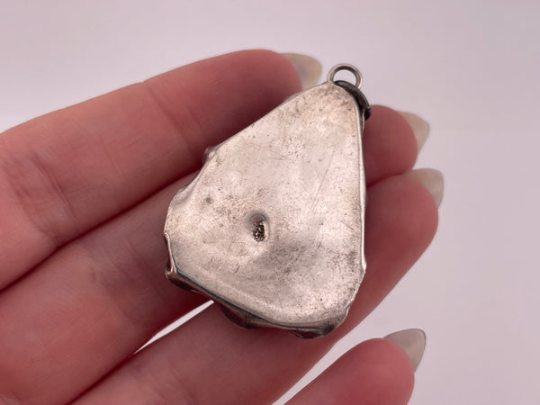 sterling silver Roman glass pendant