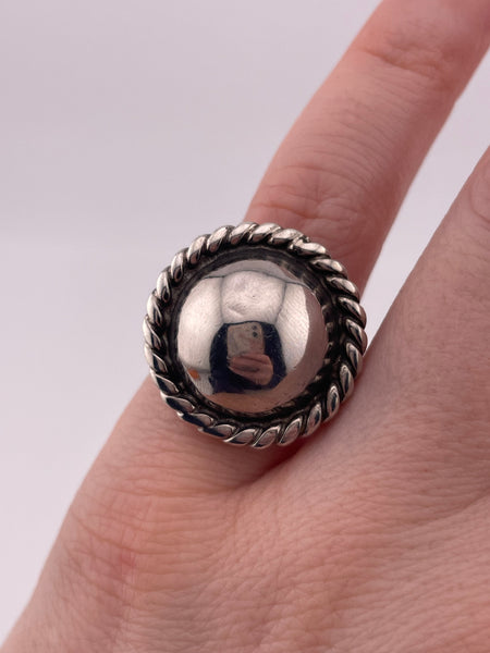 size 5.75 sterling silver stoneless dome rope border ring