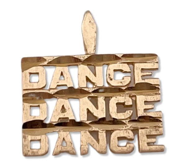 14k gold 'Dance Dance Dance' charm pendant