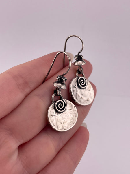 sterling silver rhodium plated Silpada spiral hook dangle earrings