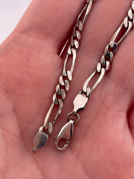 sterling silver 7" figaro chain link bracelet