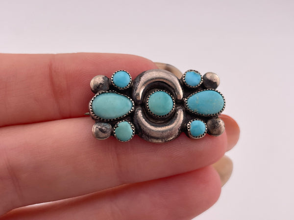 sterling silver turquoise brooch pin