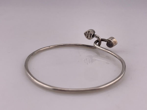 sterling silver & 18k gold Tiffany & Co heart bangle bracelet