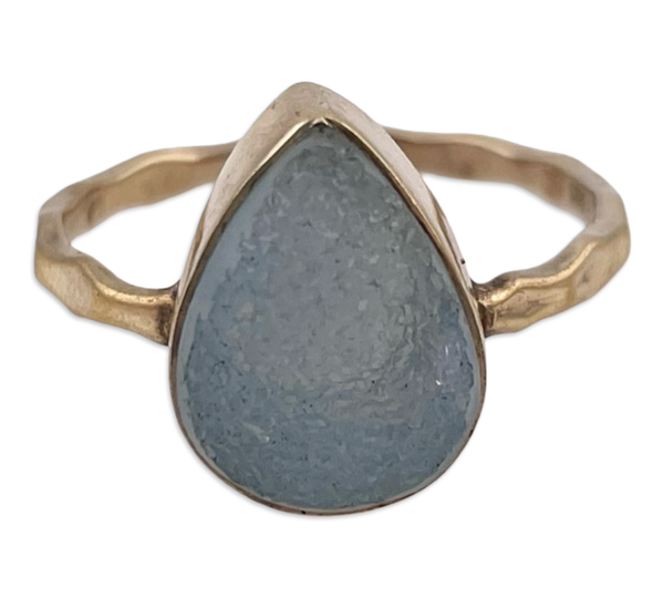 size 8.25 sterling silver gold wash druzy ring