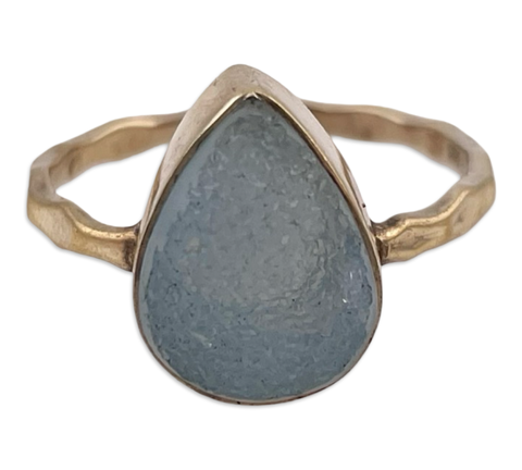 size 8.25 sterling silver gold wash druzy ring