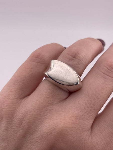 size 6 sterling silver chunky stoneless abstract ring