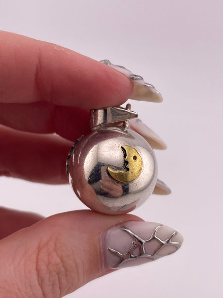 sterling silver sun moon face star harmony ball pendant