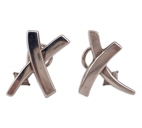 sterling silver Tiffany & Co Paloma Picasso 'X' post earrings
