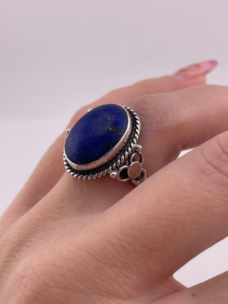 size 6.75 sterling silver lapis ring