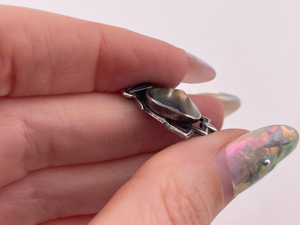sterling silver blister abalone pendant