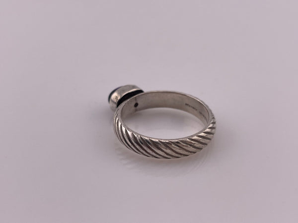 size 6.75 sterling silver artisan east west amethyst cable band ring