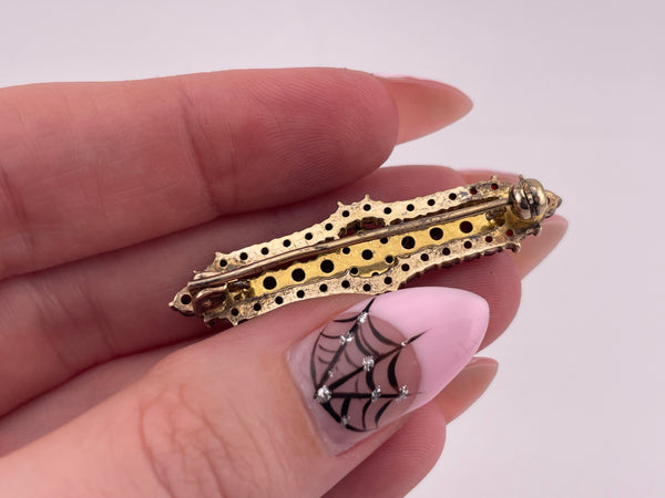 900 silver gold wash Bohemian garnet brooch pin