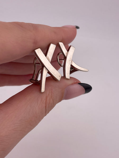 sterling silver Tiffany & Co Paloma Picasso 'X' post earrings