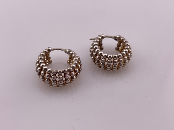 sterling silver 3/4" ball chain hoop earrings